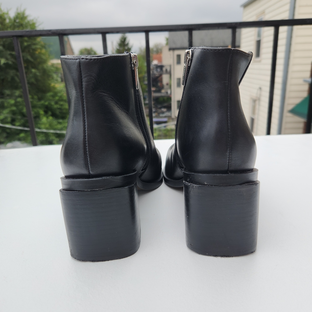 Vince Camuto Kelmi Leather Black Ankle Booties Size 8.5 - Picture 7 of 15